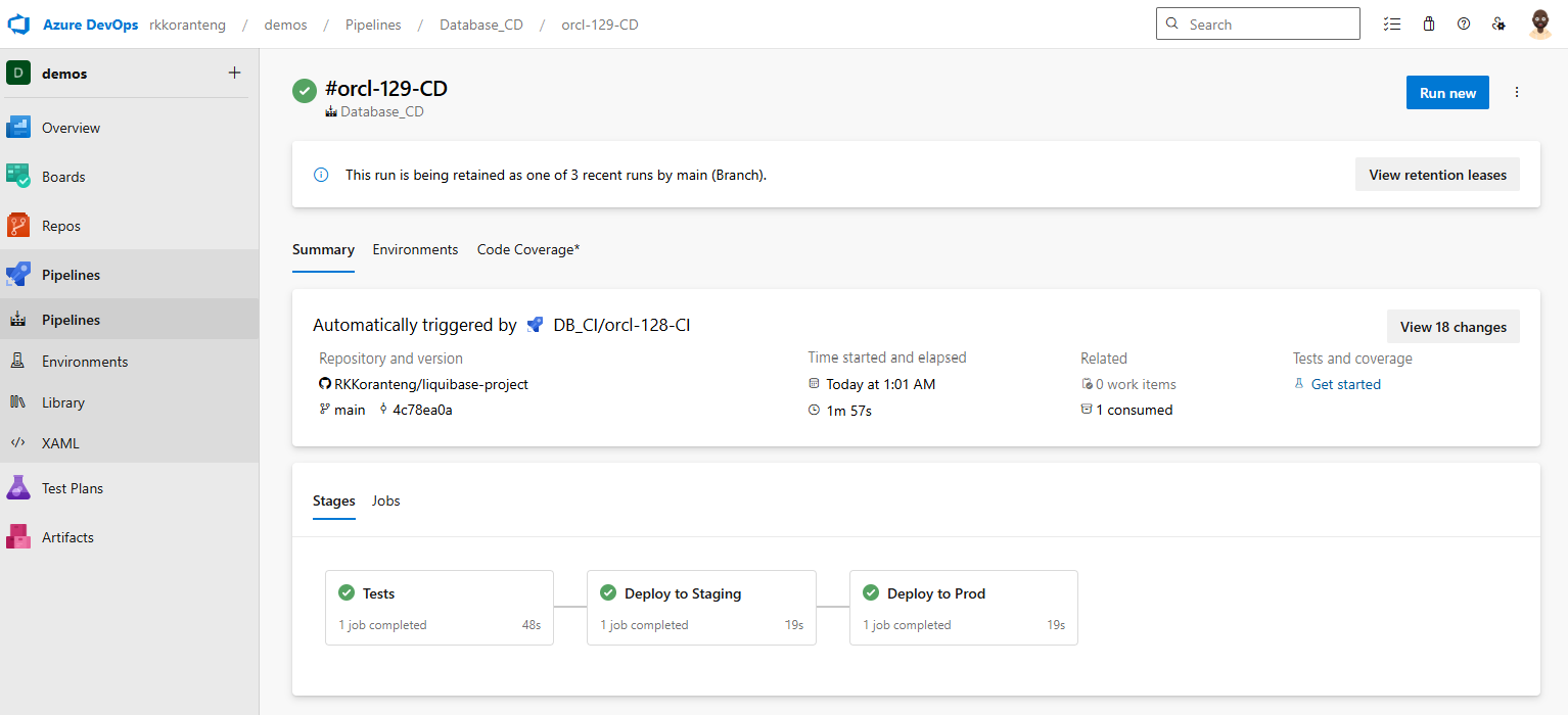 Azure DevOps Continous Deployment pipeline for database releases